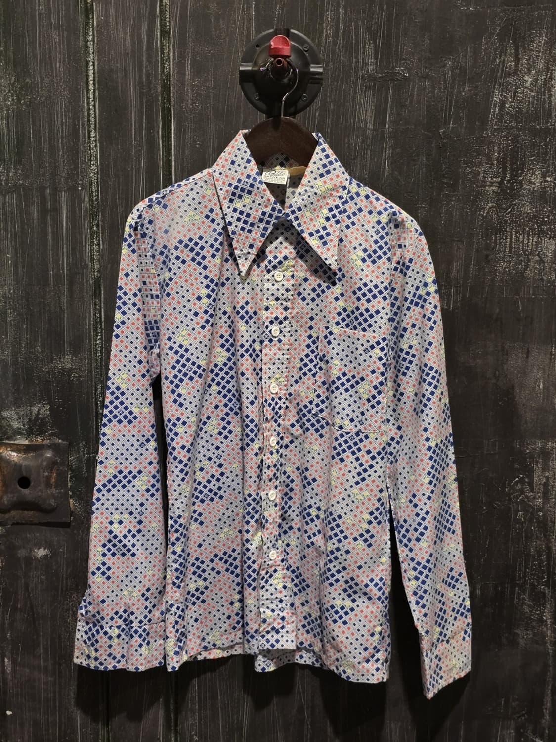 70s GeometricPattern Shirt/made in U.S.A 상품이미지1
