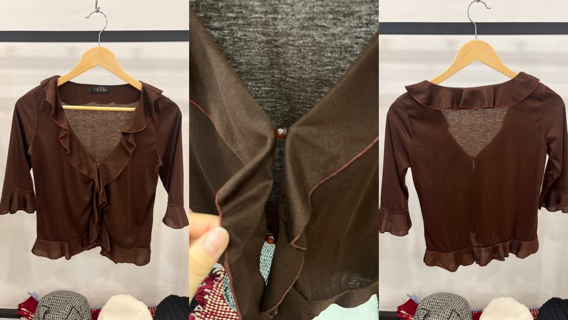 brown muse frill cardigan 상품이미지6