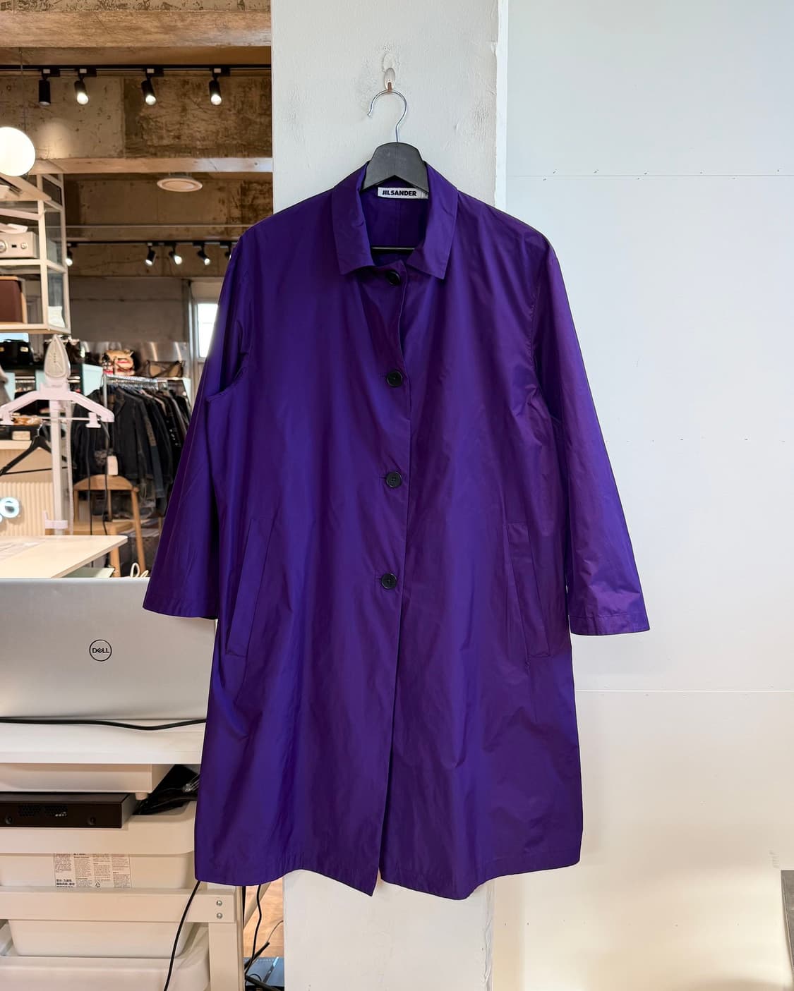 질샌더 퍼플 폴리에스테르 롱 셔츠 자켓  상품이미지2