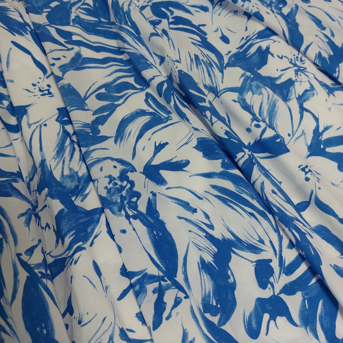 모리걸 블루 페인트 패턴 롱스커트 상품이미지2