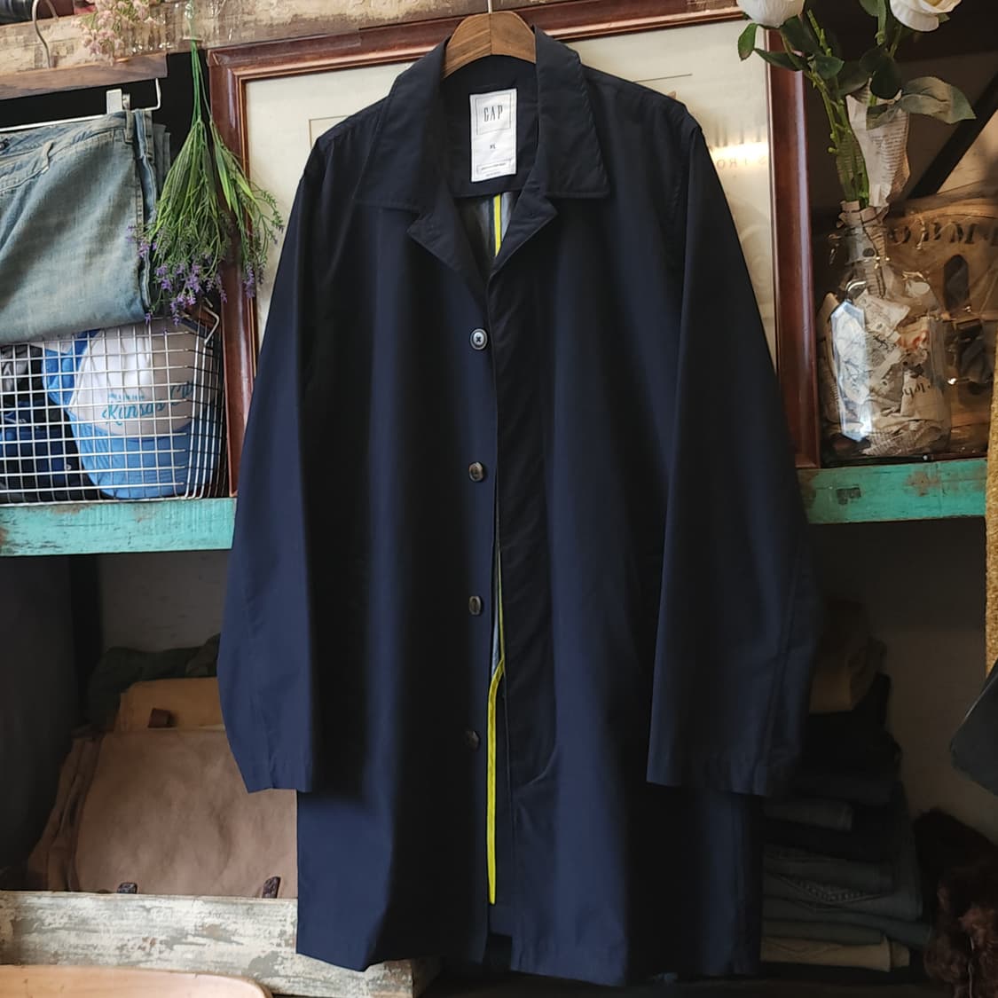 00s 갭 트렌치 코트 싱글 트렌치 네이비 빅사이즈 트렌치 코트 xl 상품이미지1