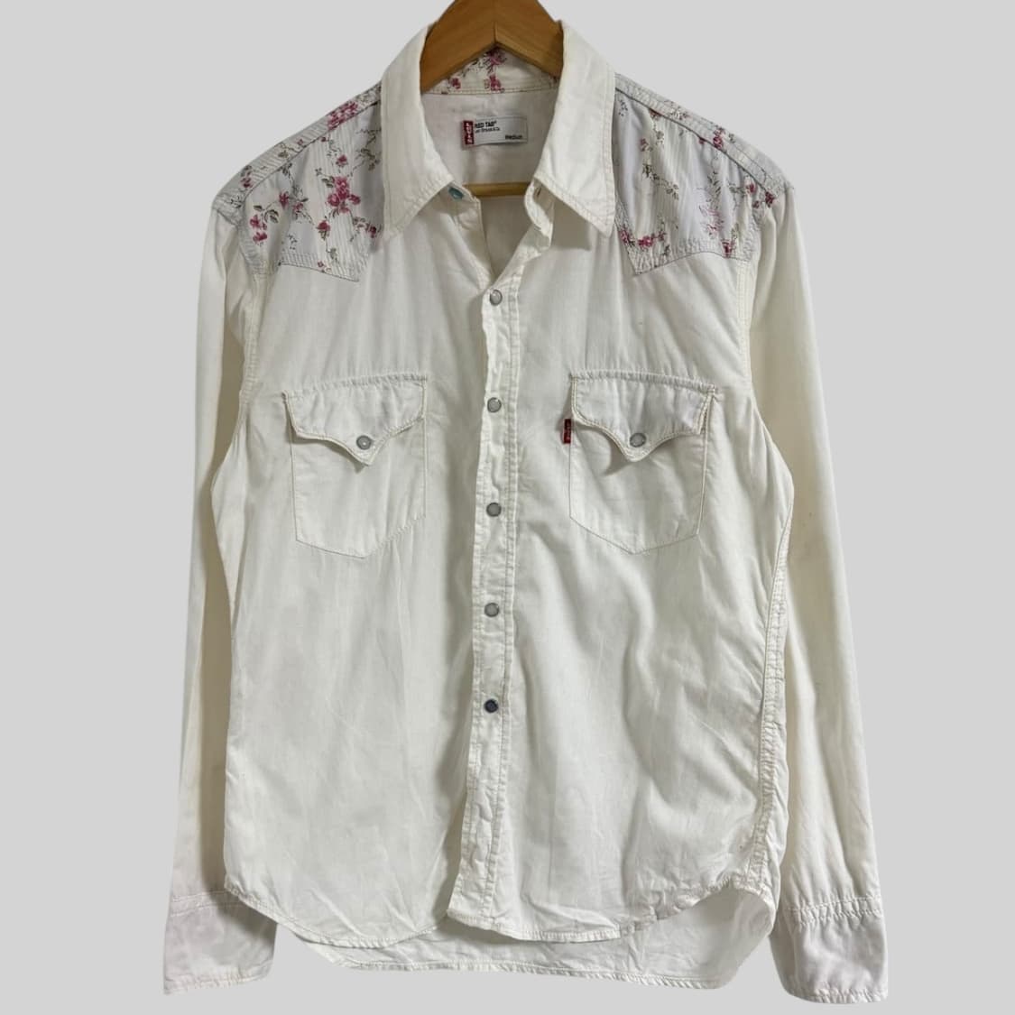 00s 리바이스 펄 스냅 플라워 패턴 웨스턴 셔츠 M 상품이미지2