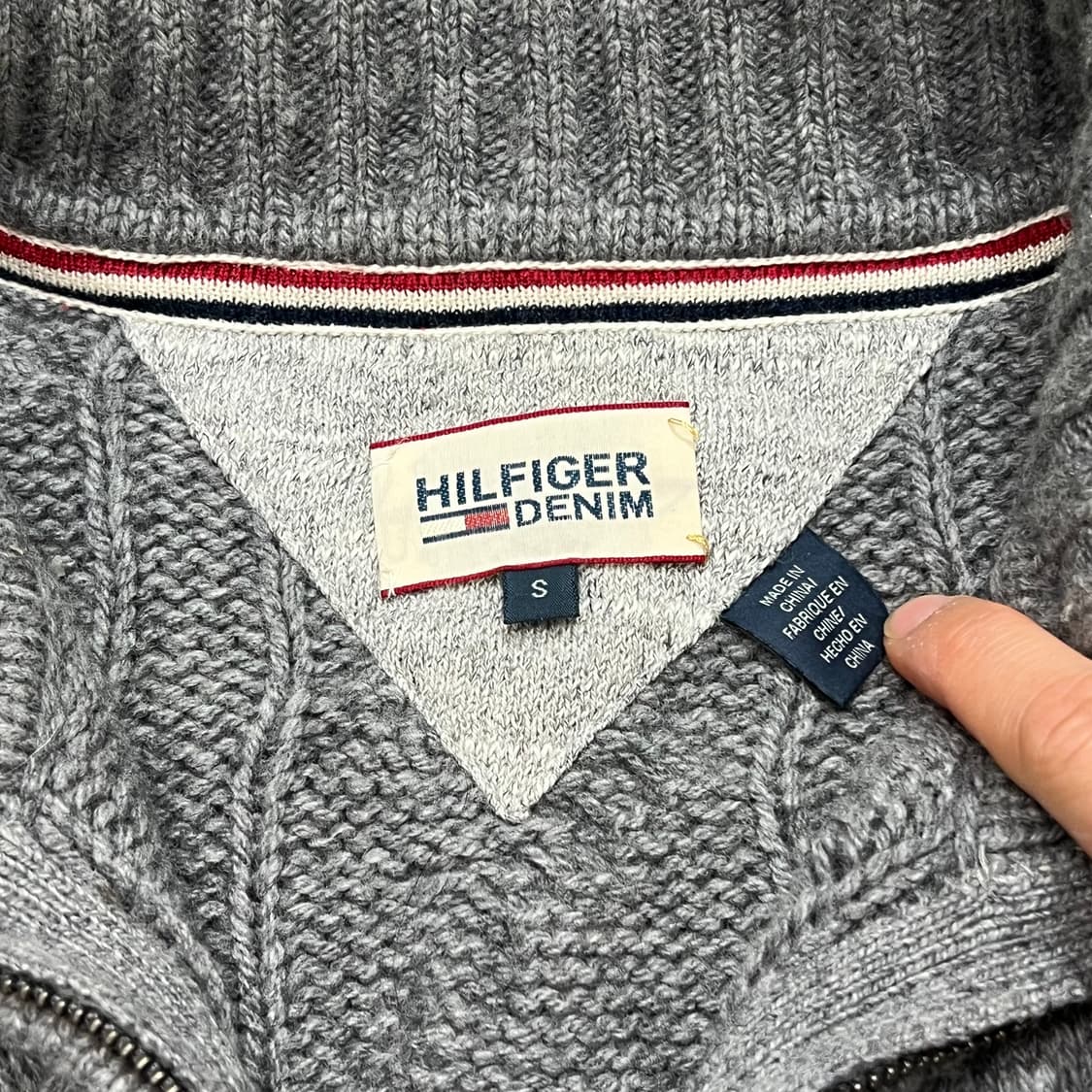 [95] 타미힐피거데님 니트집업 상품이미지3