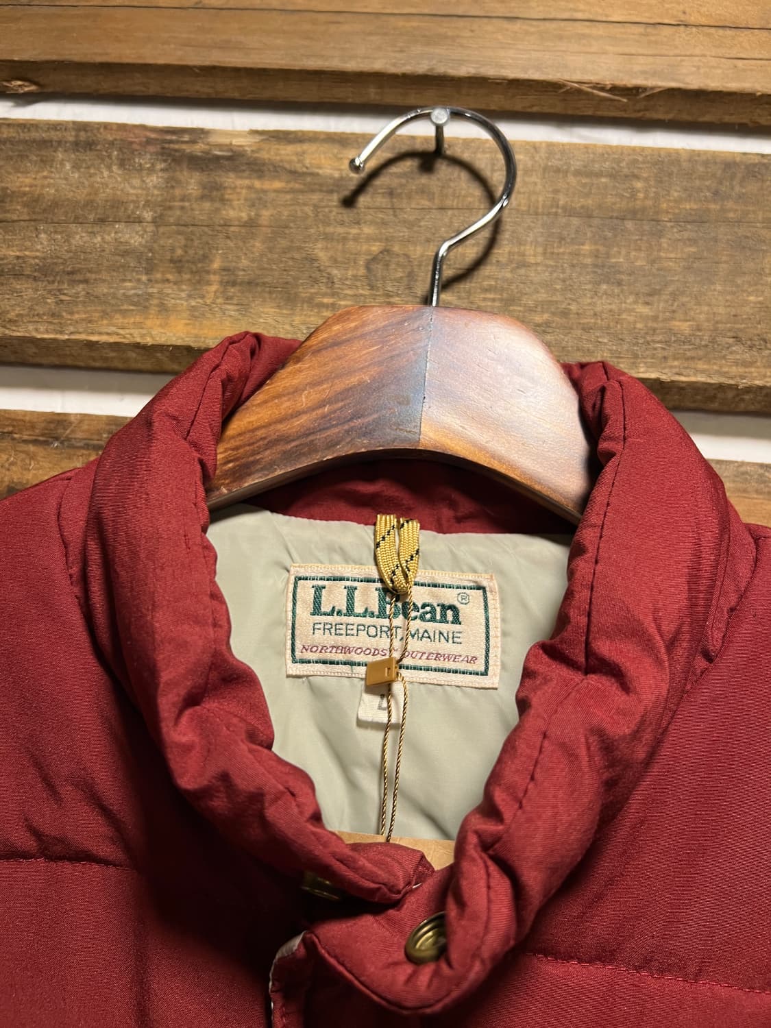 [L]80's 엘엘빈 USA 레드 Hollofil 패딩 베스트 상품이미지2