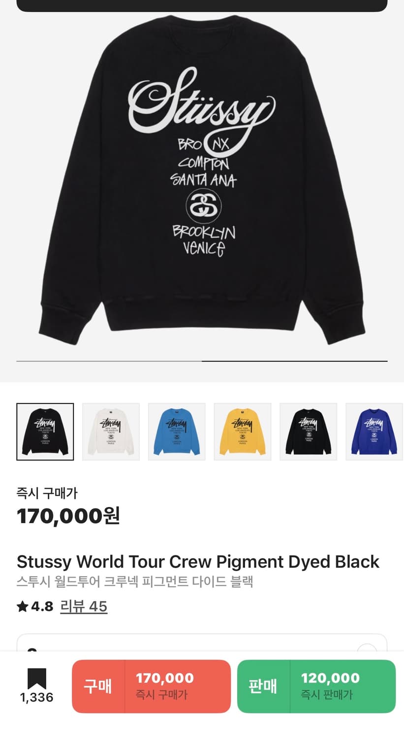 미개봉 스투시 도쿄 월드투어 맨투맨 s 상품이미지3