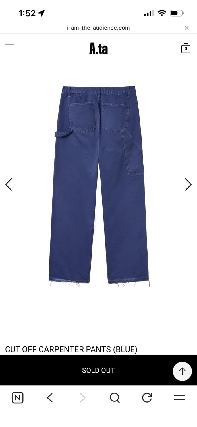 A.ta CUT OFF CARPENTER PANTS (BLUE) 상품이미지2
