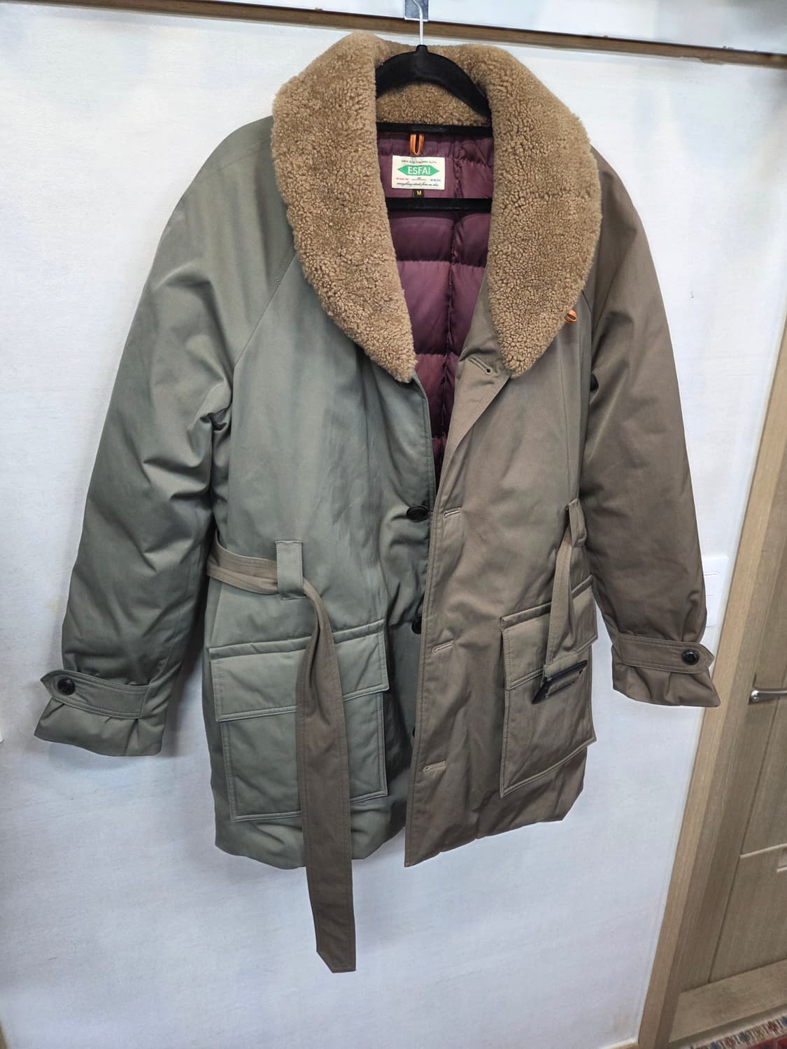 에스파이 투톤 사파리 하프 덕다운 패딩파카 m 상품이미지6