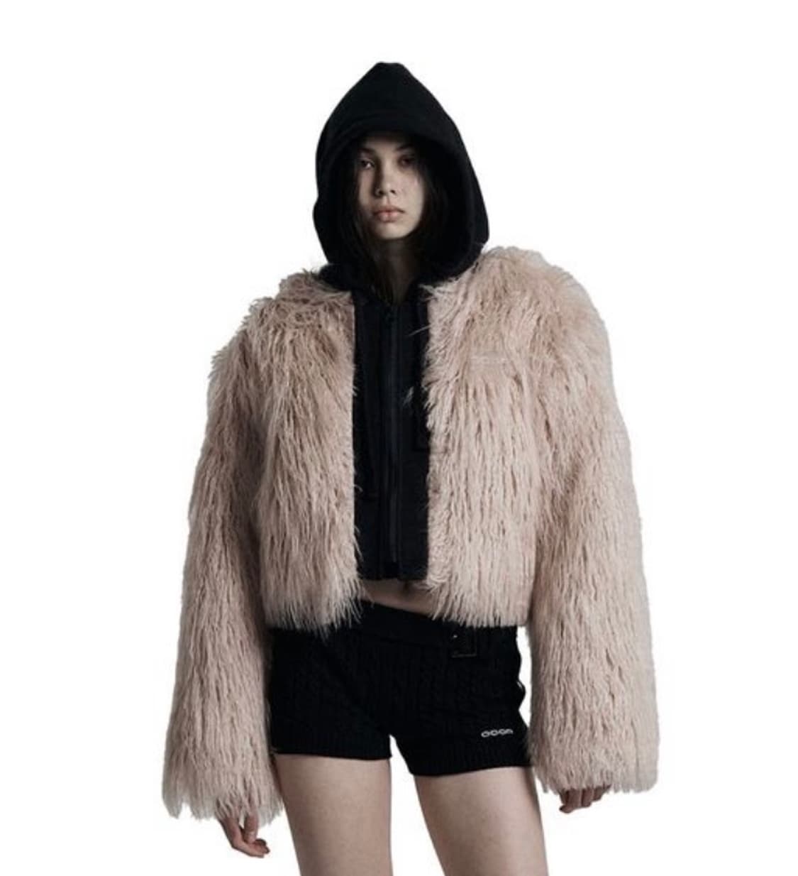 [택있는새상품] ODOR 오도어 크러스티 후드 퍼 자켓 허쉬 핑크 상품이미지2