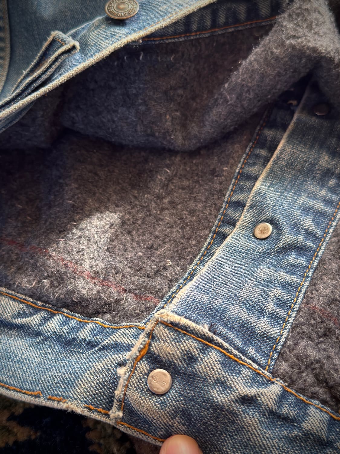 70s USA 리바이스 70505-0317 블랭킷 라이닝 데님자켓 상품이미지9