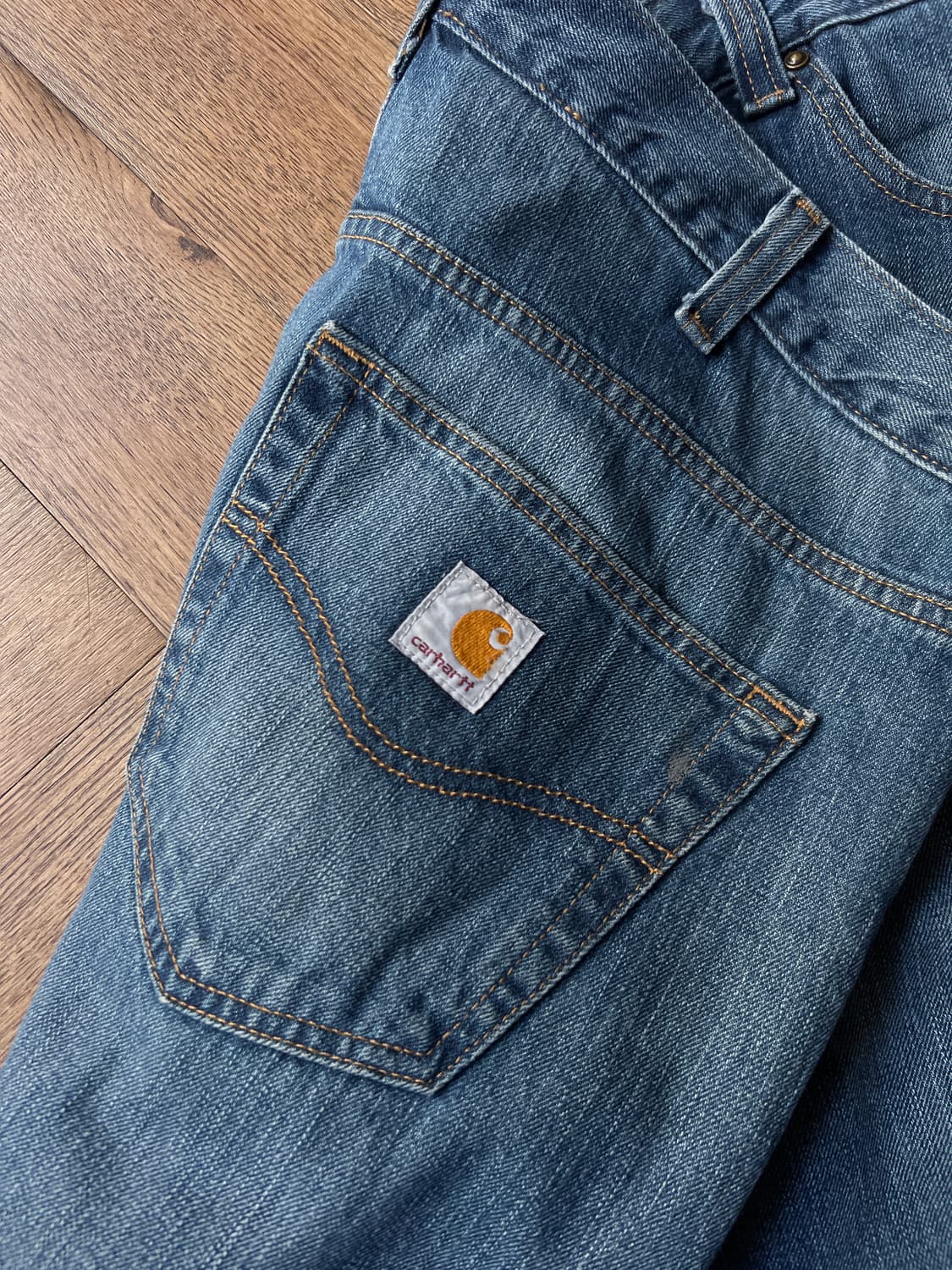 [38]칼하트 USA 빈티지 워싱 와이드 스트레이트 워크 데님 팬츠 상품이미지6