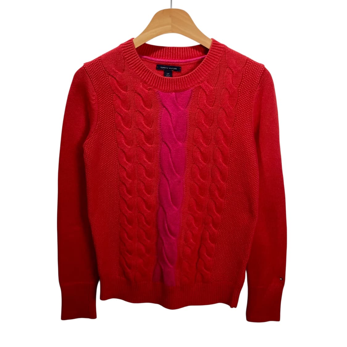 타미힐피거 다홍 케이블 니트 상품이미지2
