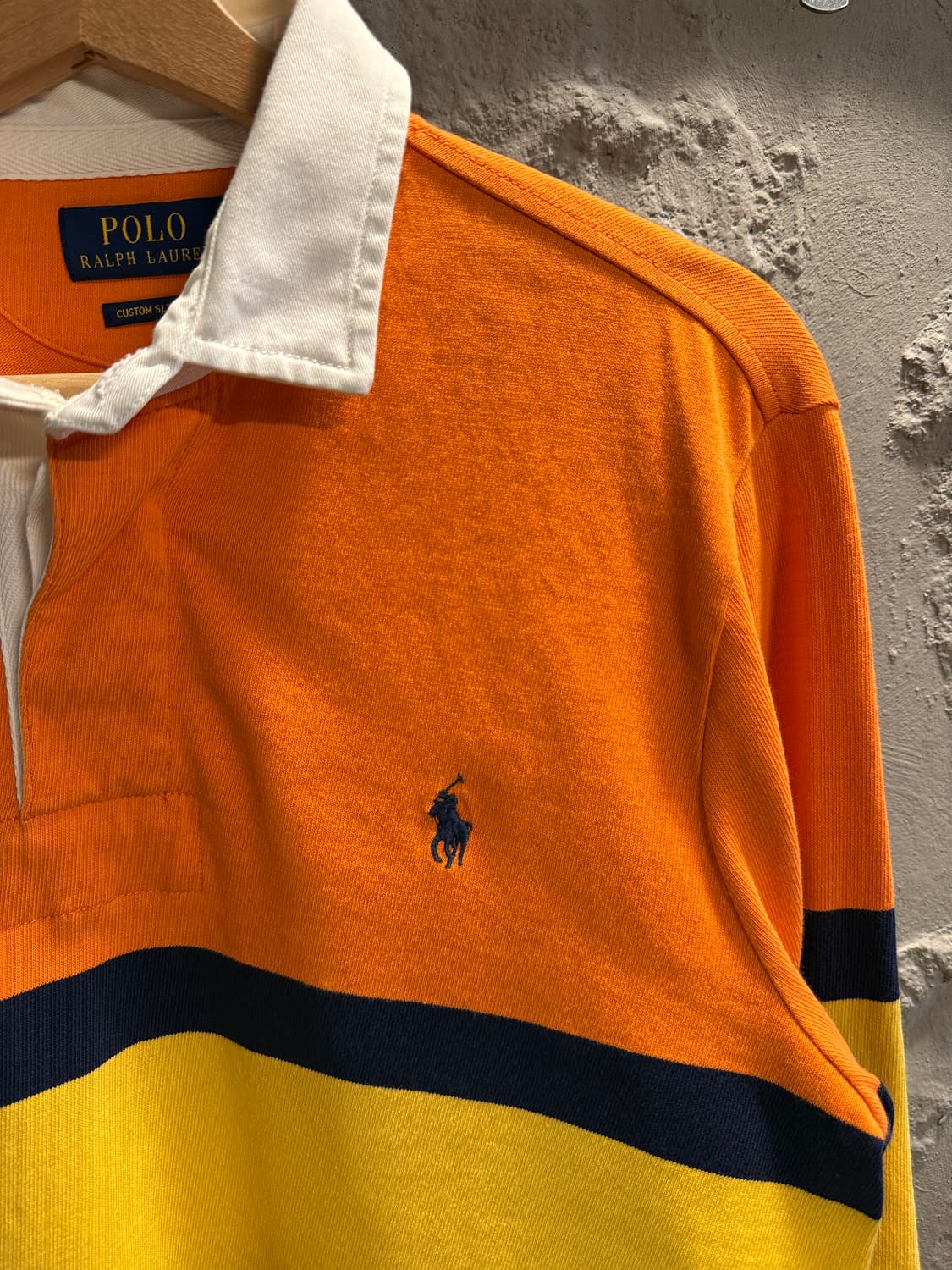 폴로 랄프로렌 스트라이프 럭비 셔츠 오렌지 M 상품이미지3