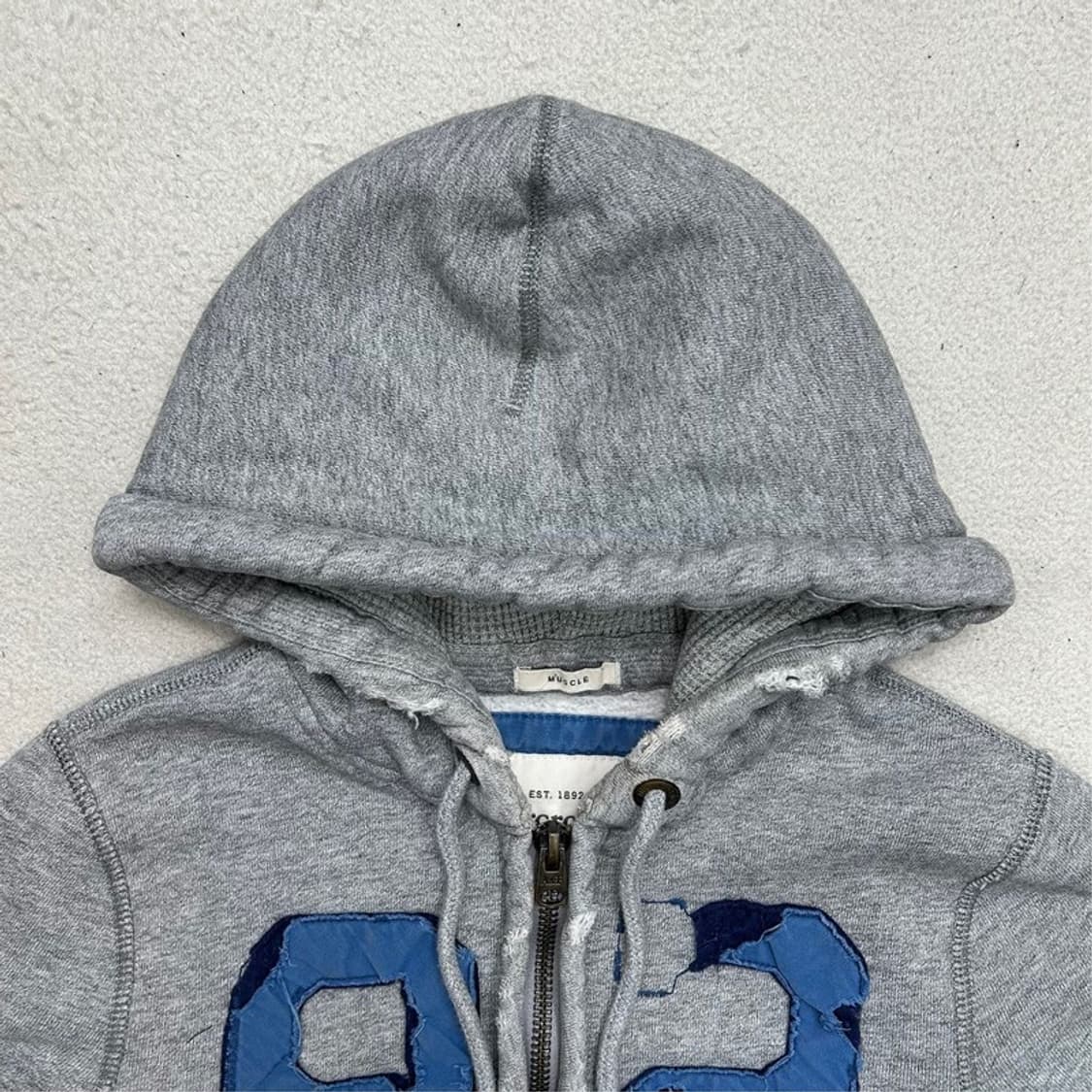 아베크롬비 센터 로고 빈티지 그레이 후드 S 상품이미지3