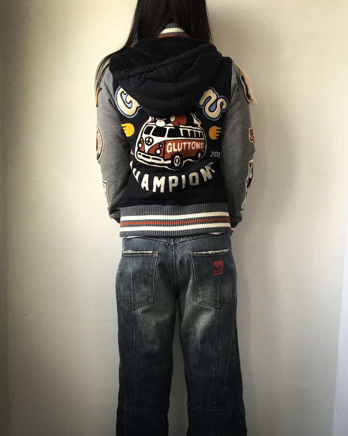 Gluttons patchwork varsity jacket 상품이미지8