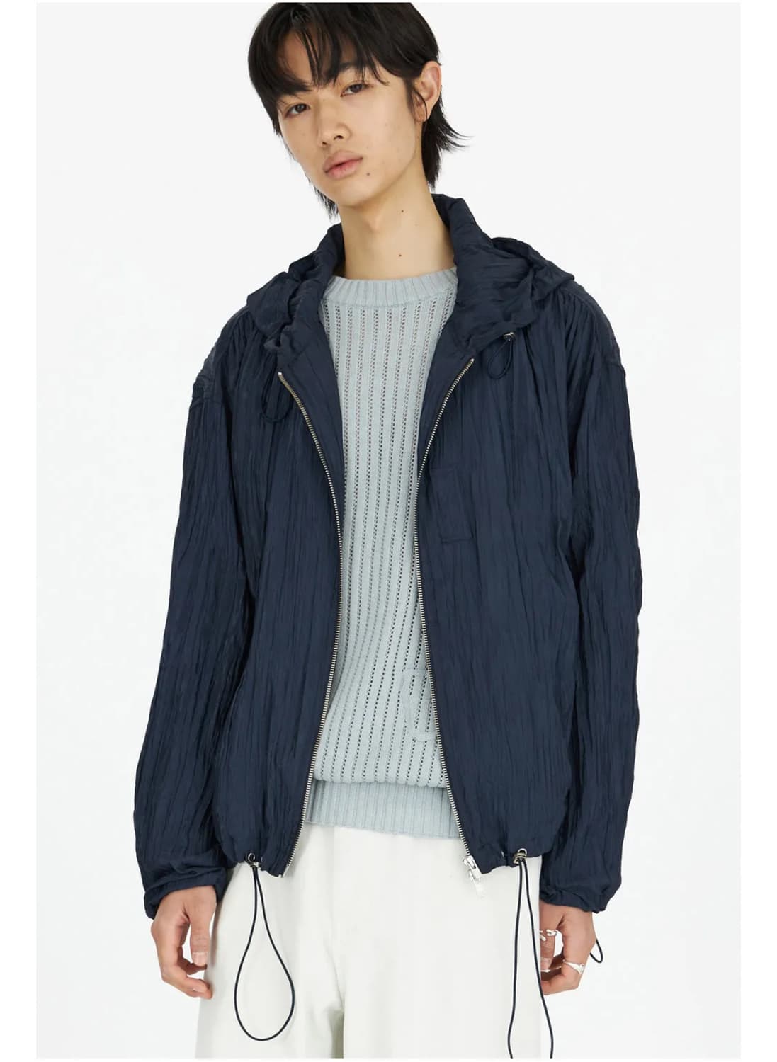 [새상품] 유스(youth) 셔링 플라이트 자켓 네이비 L 판매 상품이미지1