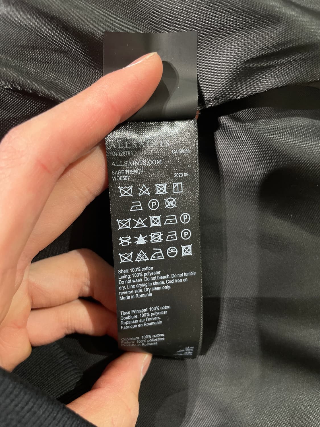 올세인츠 블랙 세이지 트렌치 코트 상품이미지8