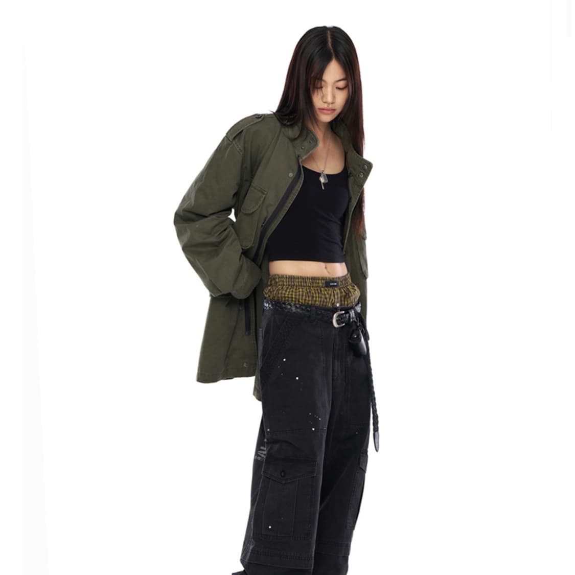 Aakam Washed Field Jacket (Khaki) 상품이미지3