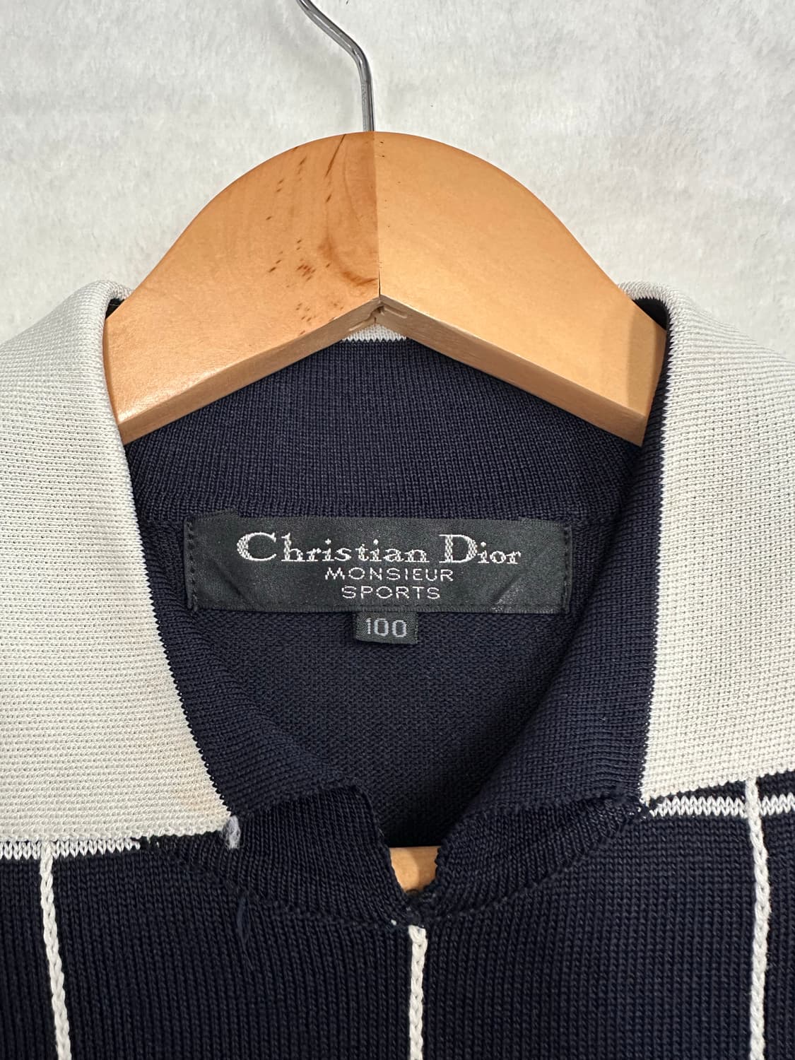 (100)90s 크리스찬 디올 반팔 니트 카라티 상품이미지3