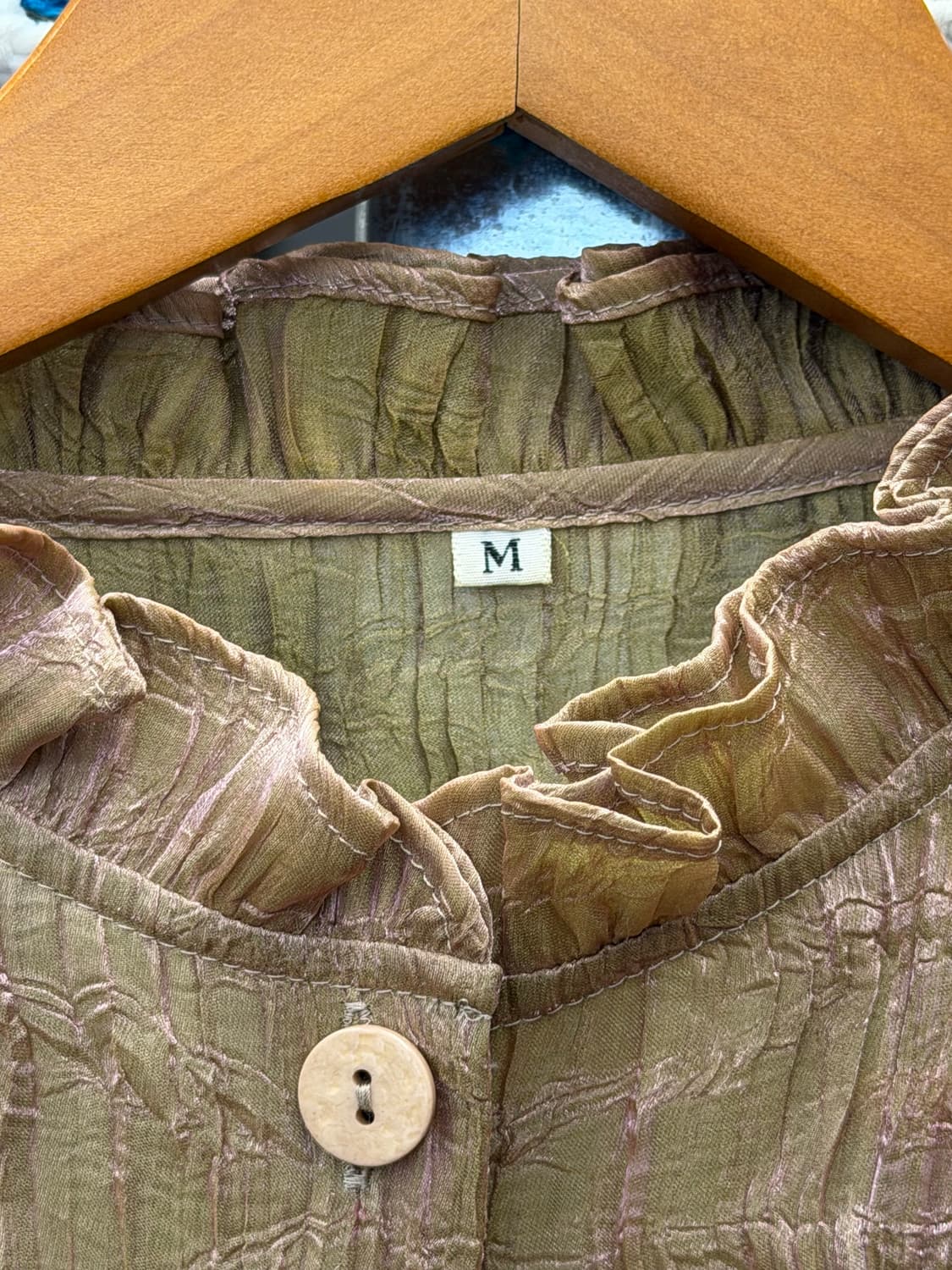 Vintage Sheer Wrinkle Blouse 상품이미지4