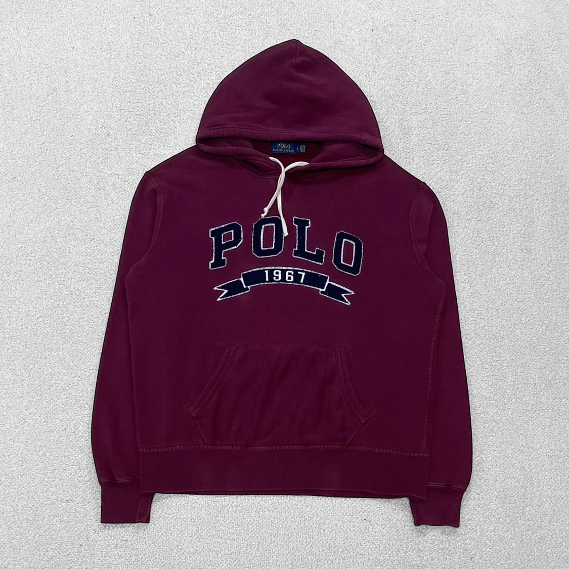폴로 랄프로렌 아치 로고 후드티 버건디 상품이미지1