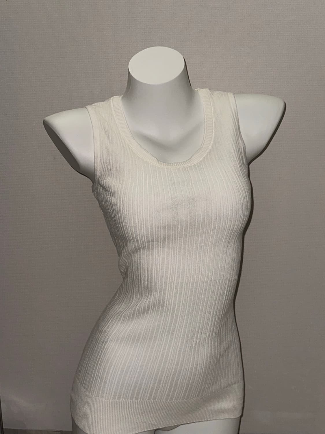 빈티지 딱붙 니트 슬리브리스 상품이미지3