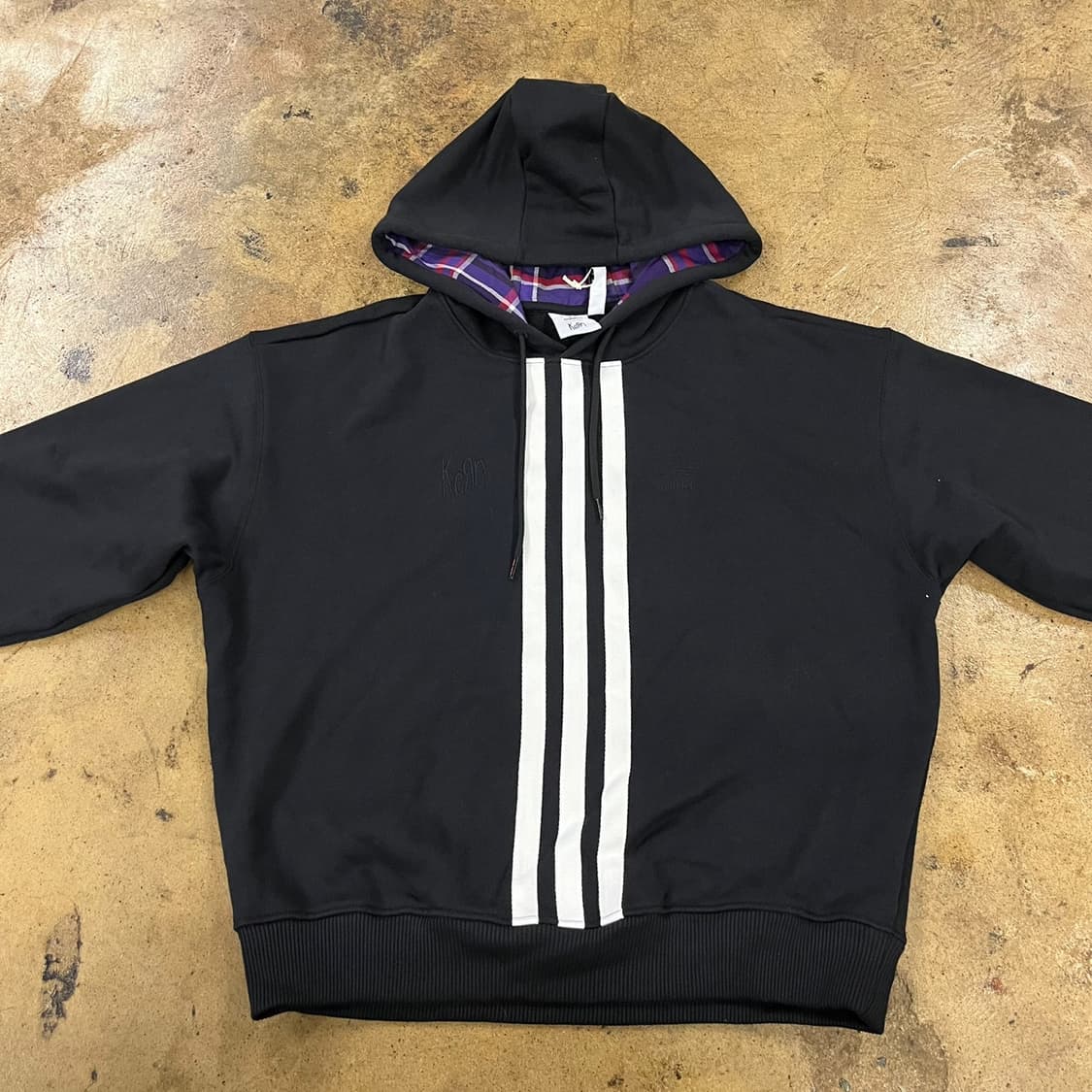 [정품/M] 아디다스 블랙 후드티 쓰리스트라이프 b10 상품이미지3