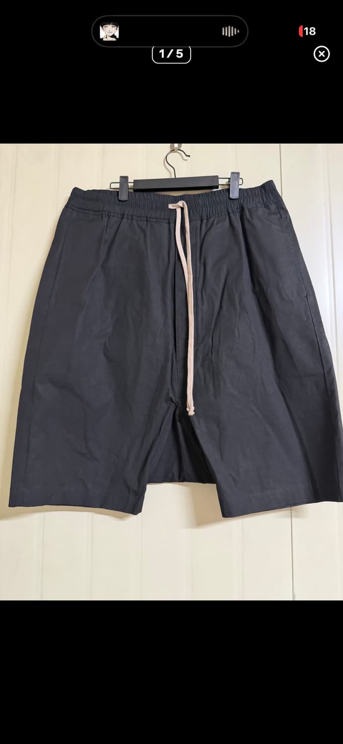 52) 릭오웬스 드로우스트링 쇼츠 팬츠 블랙 상품이미지1