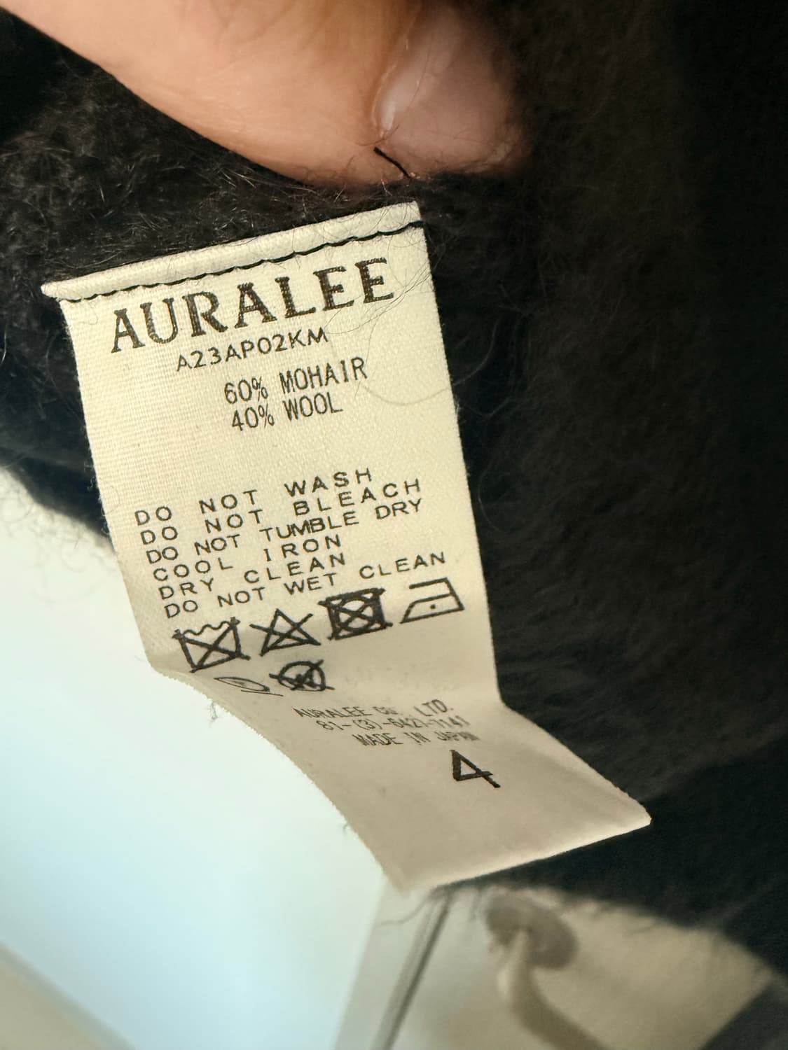 auralee 슈퍼키드 모헤어 니트 사이즈 4 상품이미지4