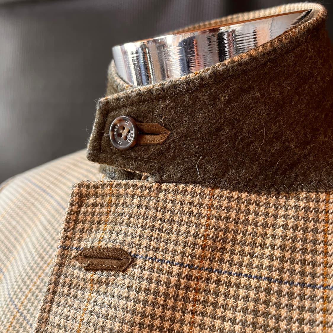 울 실크 린넨 혼방 DAKS London 본사 라인 헌팅자켓  50S 상품이미지3