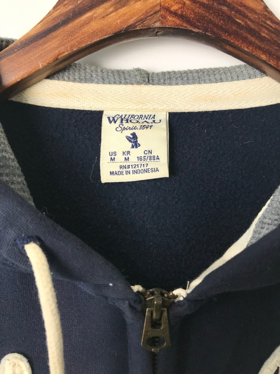 후아유 y2k 와투케 네이비 후드집업 상품이미지6