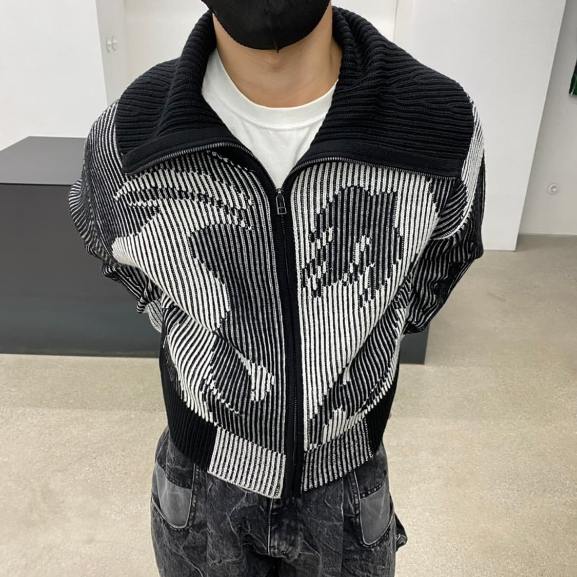 펑첸왕 자카드 크롭 니트재킷 상품이미지8