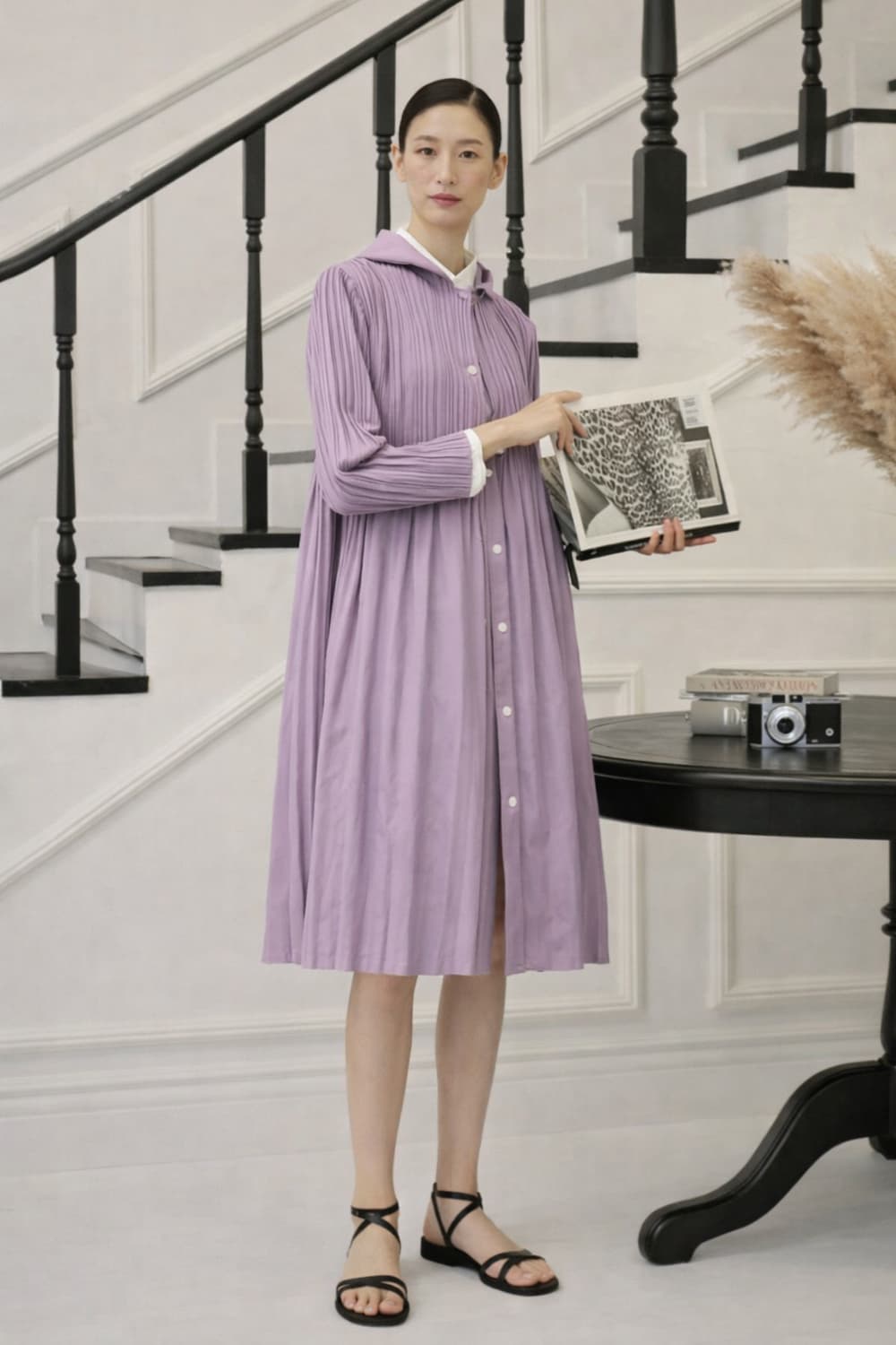 sjwani 손정완 플리츠 후드 가디건 상품이미지2