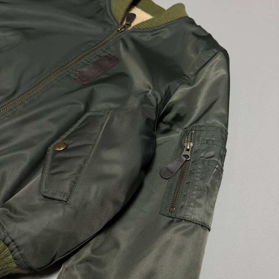SLY Japan 올리브 덤블 리버시블 쇼트 플라이트 MA-1 자켓 상품이미지3