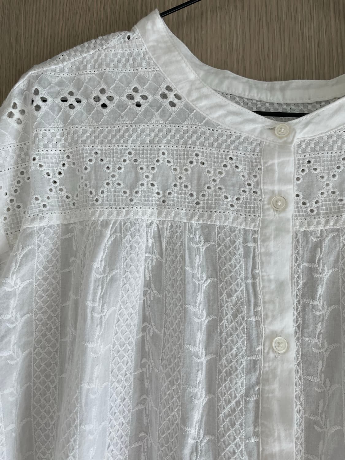 Studio Clip 모리걸 하구미 러블리 펀칭 면100 블라우스 상품이미지2