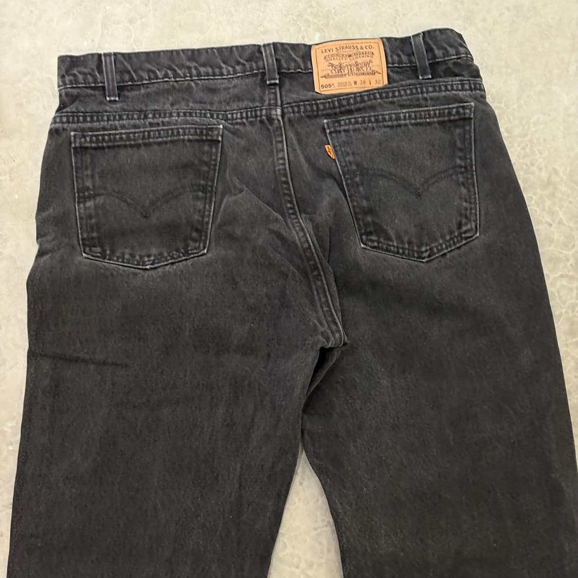 [38/32] USA 🇺🇸 리바이스 505 오렌지 탭 흑청 블랙 상품이미지5