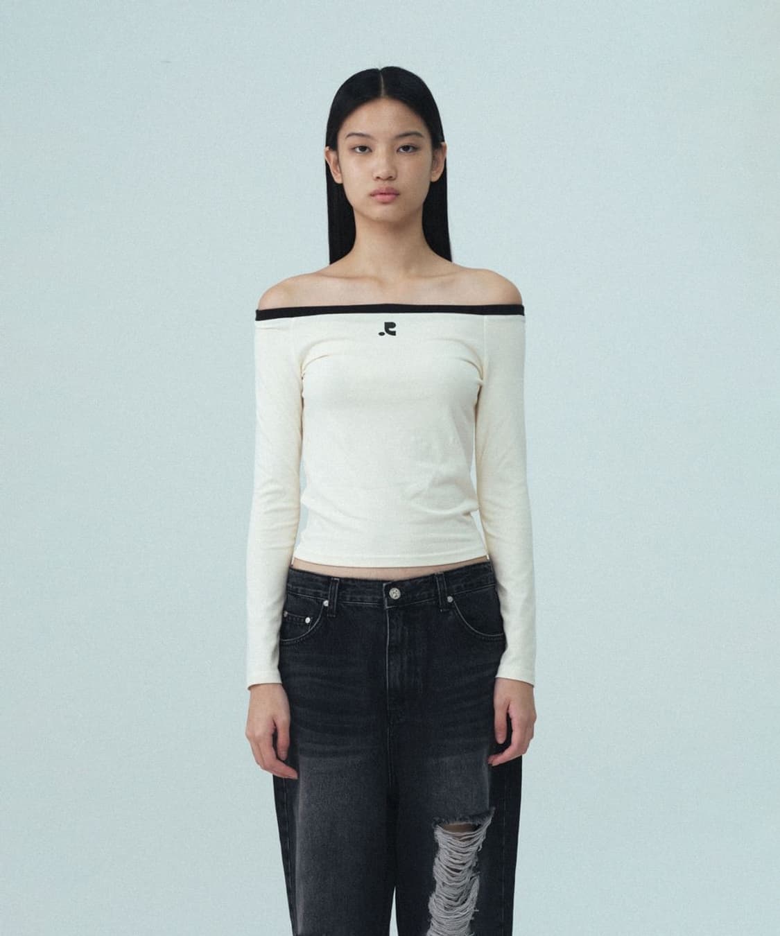 레스트앤레크레이션 오프숄더 탑 크림 상품이미지2