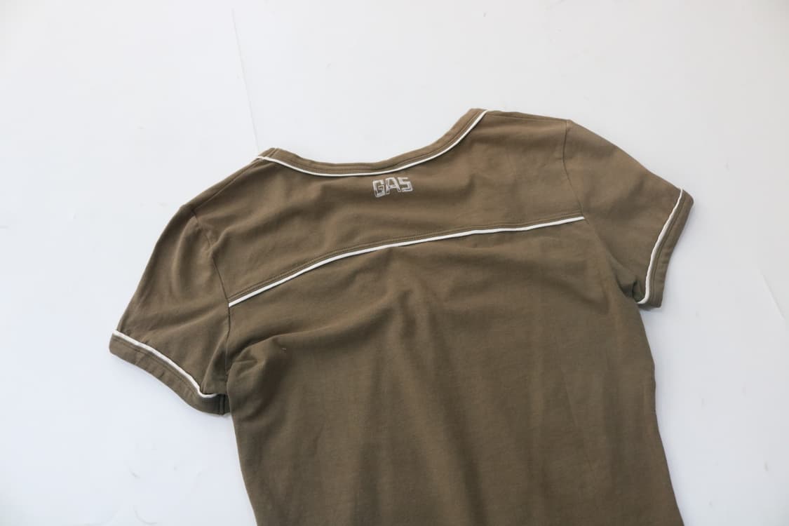 GAS 가스 빈티지 트로피컬 리프 그래픽 브이넥 반팔 티셔츠 (S) 상품이미지9