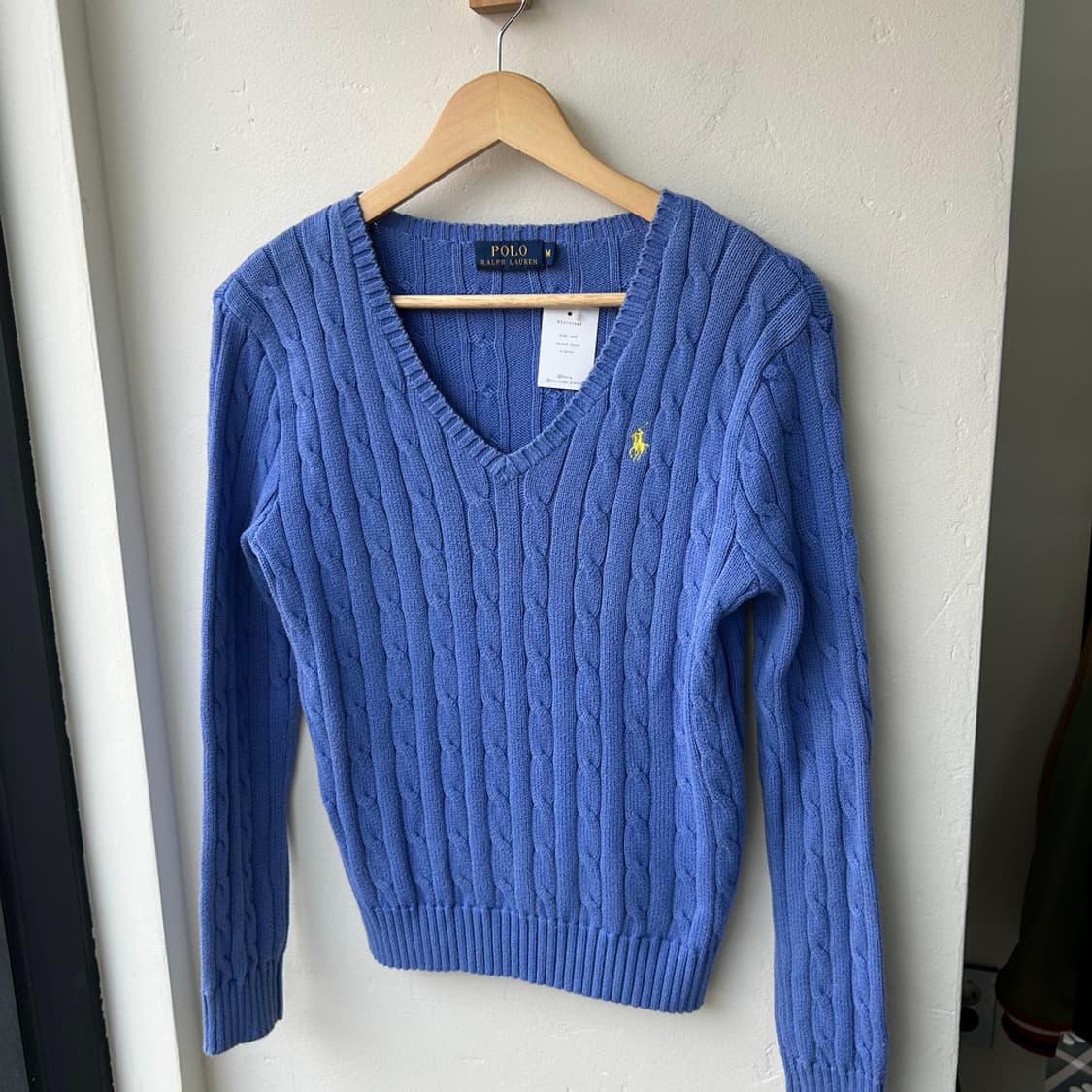 16263 - 폴로 랄프로렌 스카이블루 케이블 브이넥 니트 상품이미지2