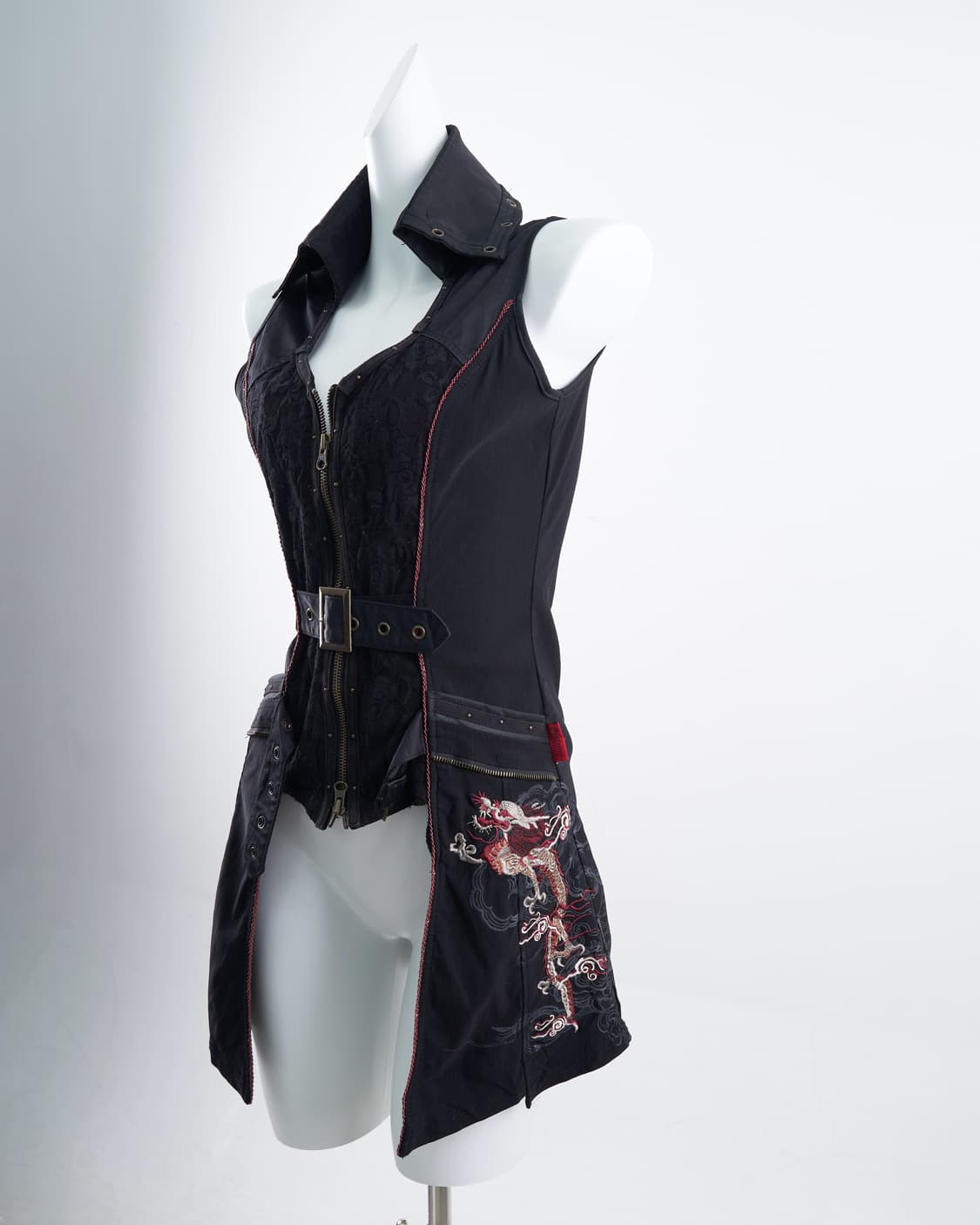 Ozz Croce 드래곤 페인팅 버클 베스트 집업 상품이미지5