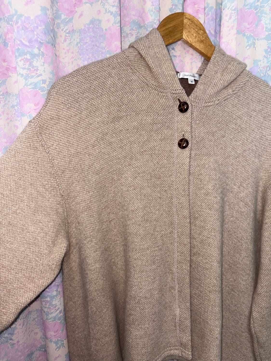 베이지 울 투버튼 언발 가디건 상품이미지6