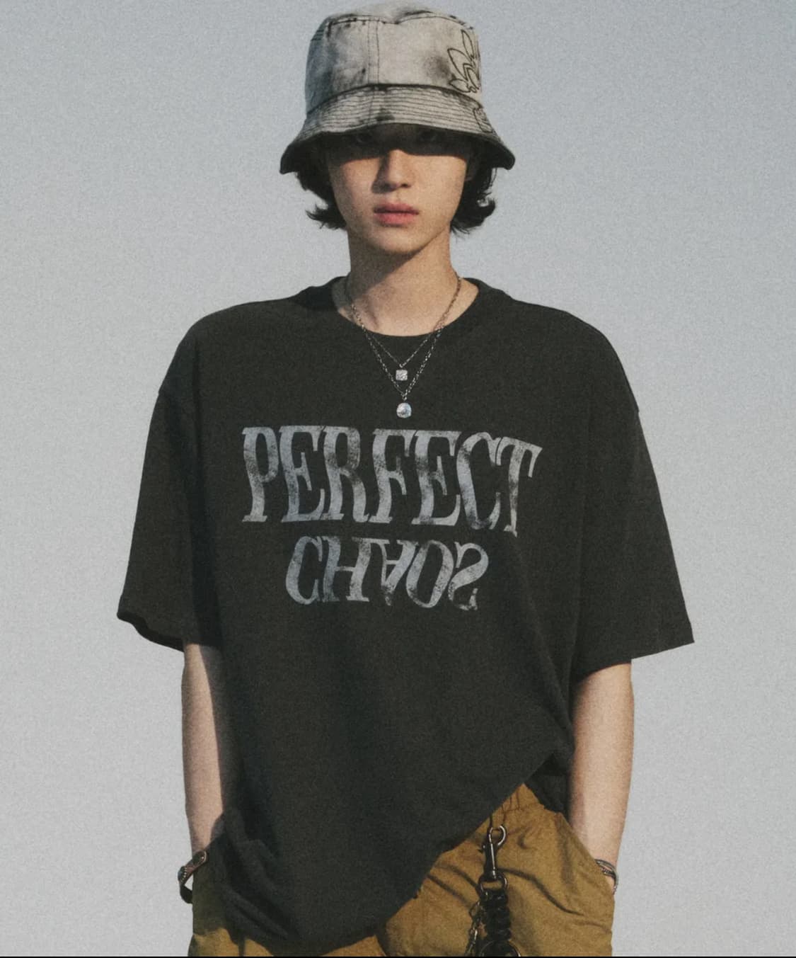 코드 CORD 카오스 피그먼트 반팔 티셔츠 차콜 L  상품이미지2