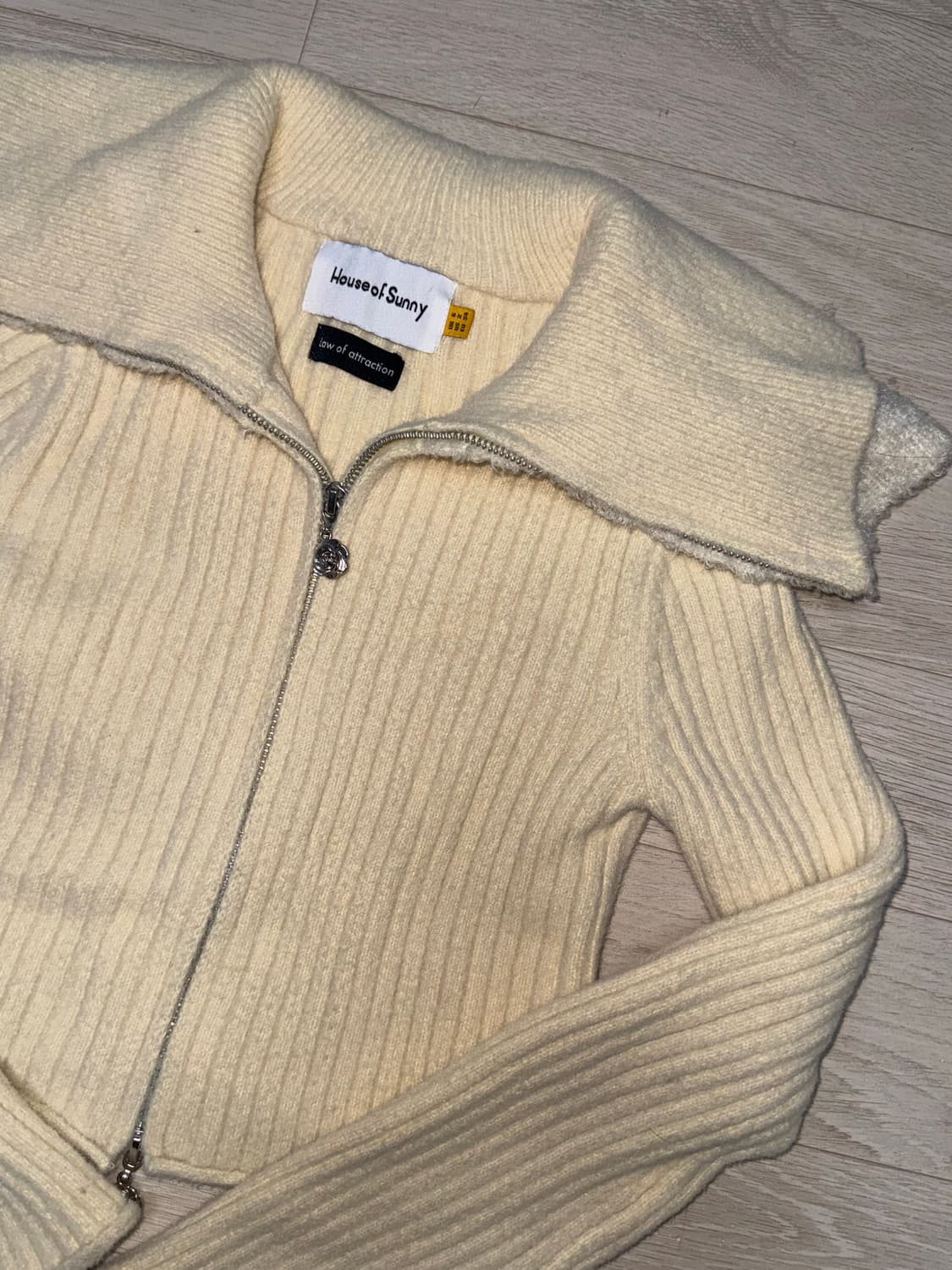 하우스오브서니 House of Sunny 니트 집업 가디건 아이보리 상품이미지2