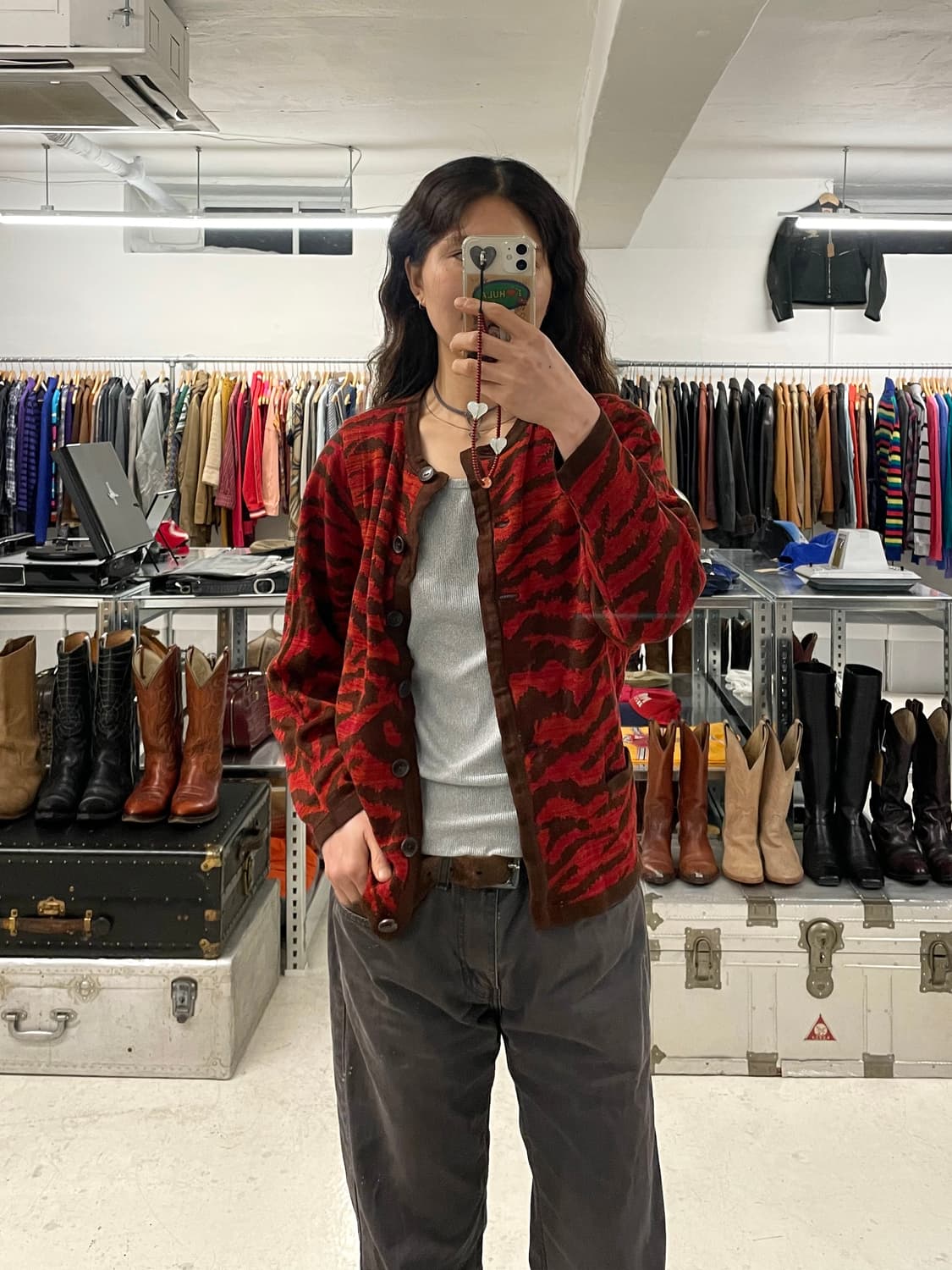 80s YVES SAINT LAURENT zebra cardigan 상품이미지10