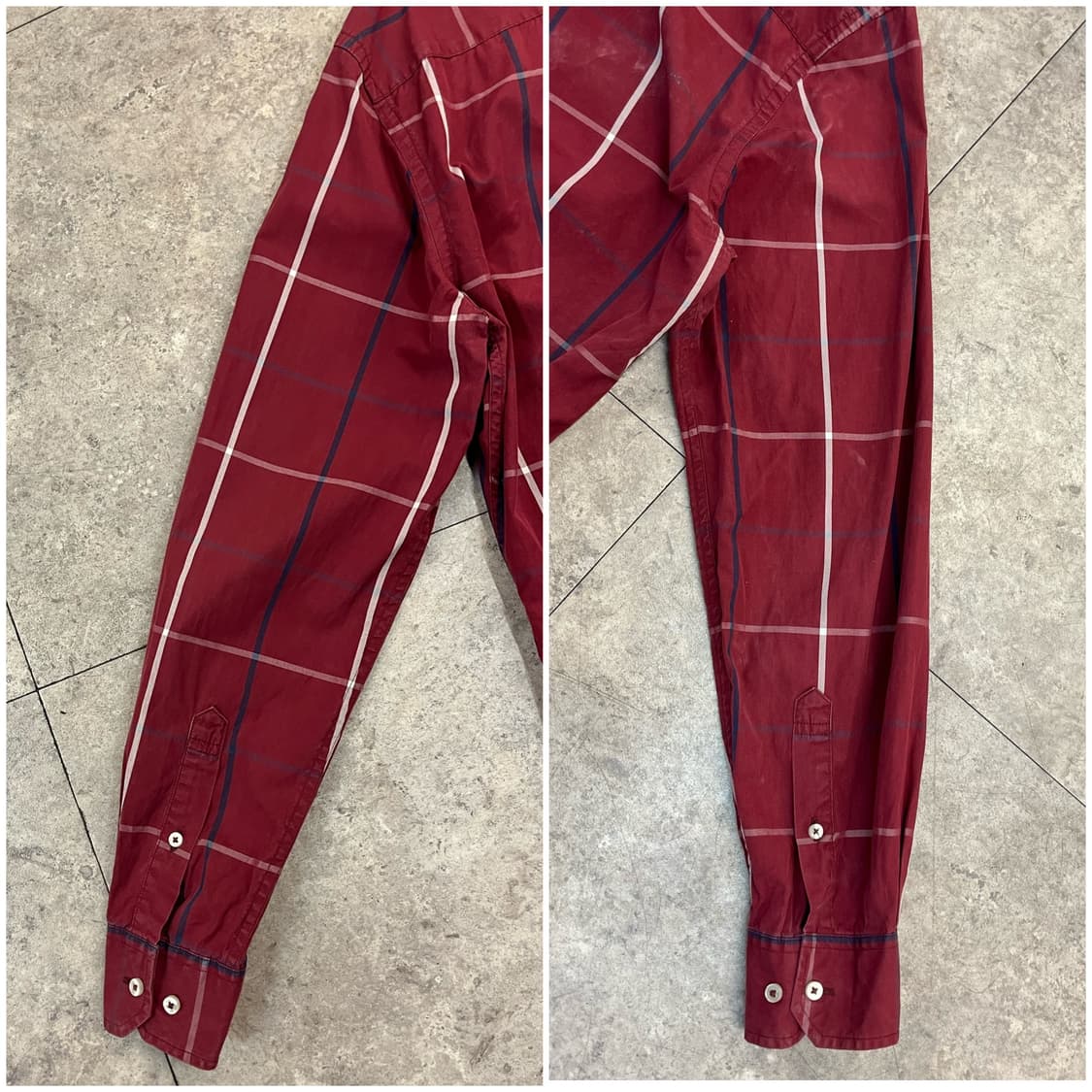 타미힐피거 체크 셔츠 버건디 L #csz2945 상품이미지9