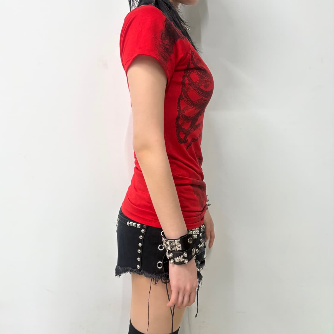 vintage red bone graphics T-shirt 상품이미지2