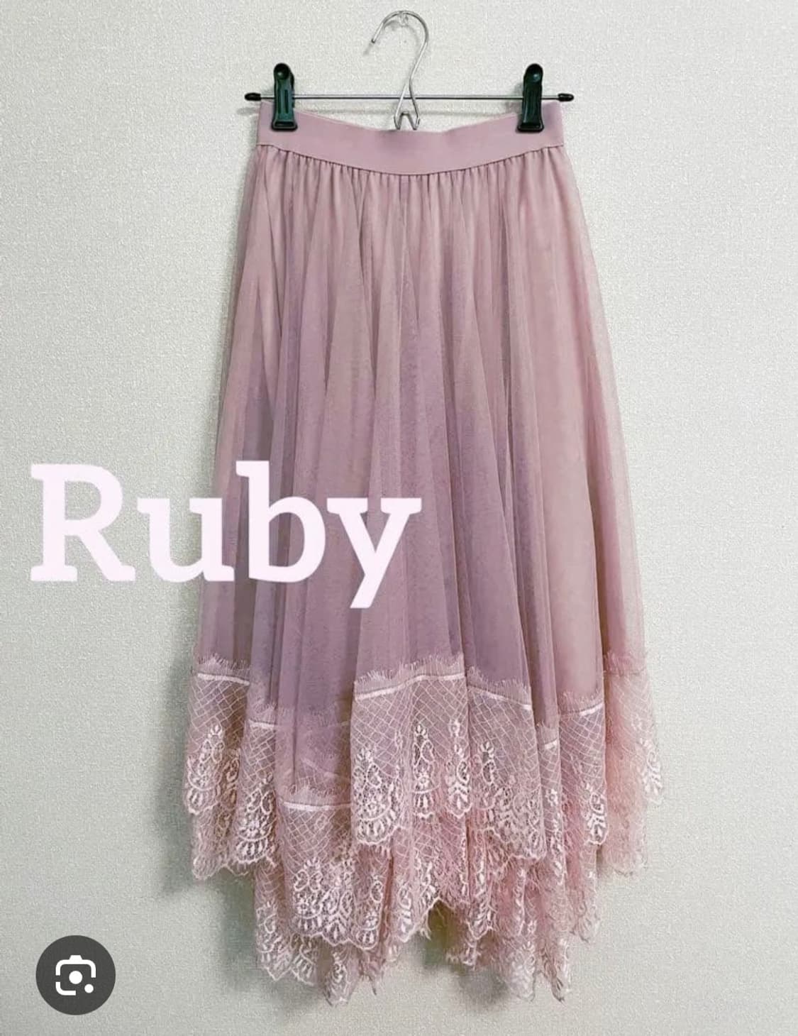 RUBY) 핑크 튜튜 캉캉 레이스 시스루망사 메쉬 밴딩 샤롱스커트 상품이미지1