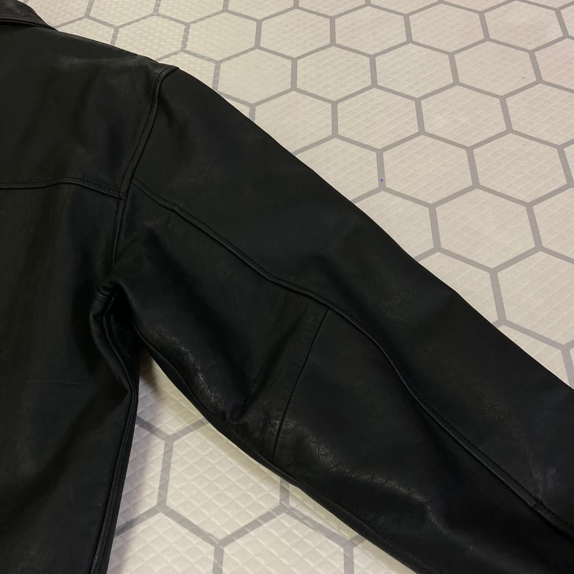 (M) 90s GAP 갭 올드갭 카코트 레더자켓 블랙 상품이미지10