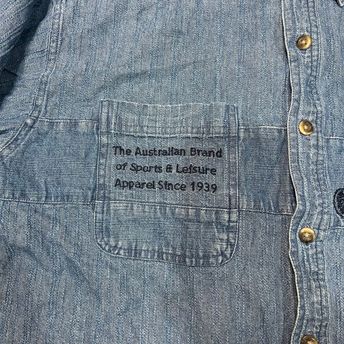 [L] 심슨(simpson) 자수 데님 셔츠 상품이미지4