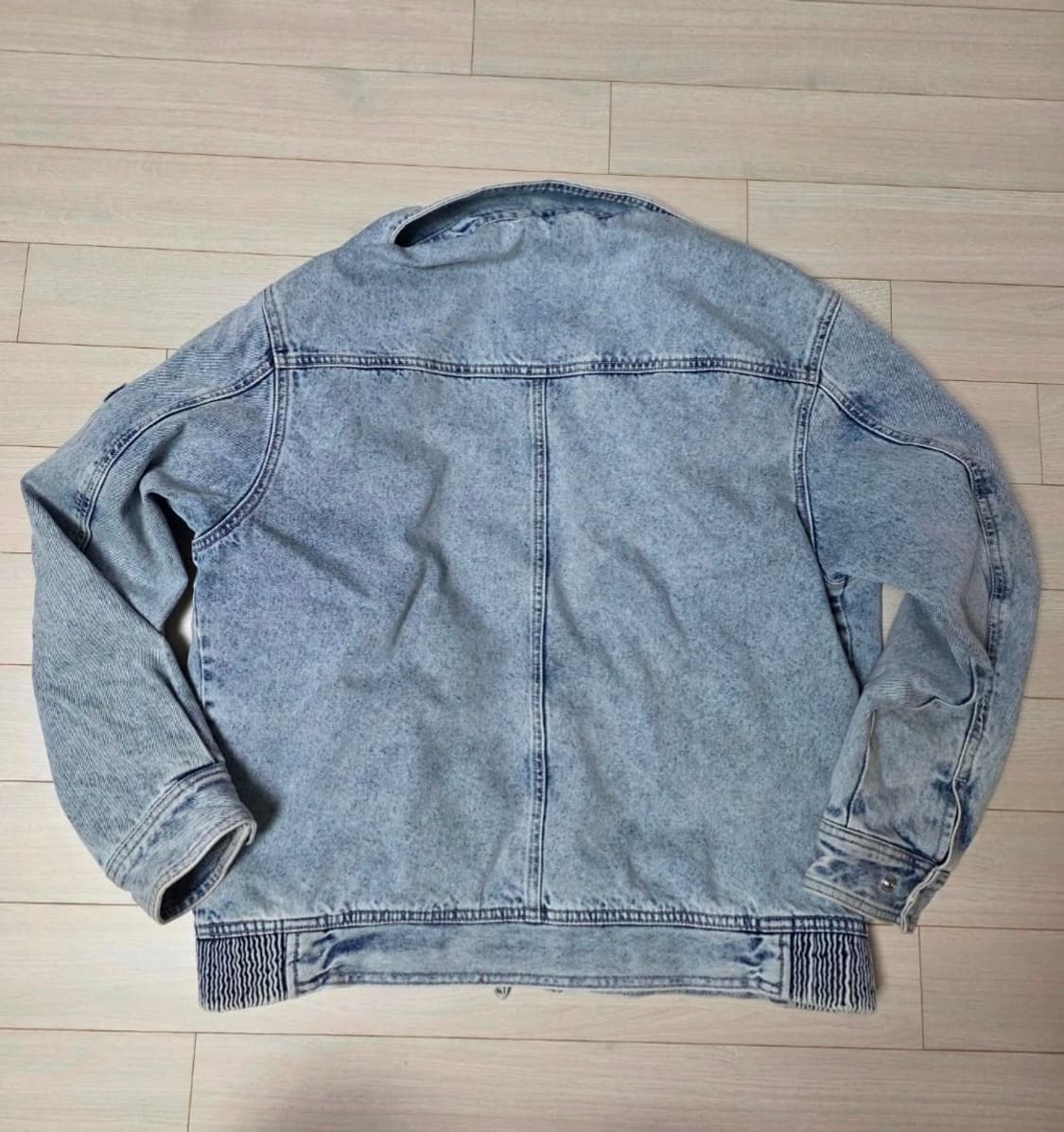 시리즈 워싱 데님 집업 청자켓 블루종 라이트 블루 105 상품이미지4