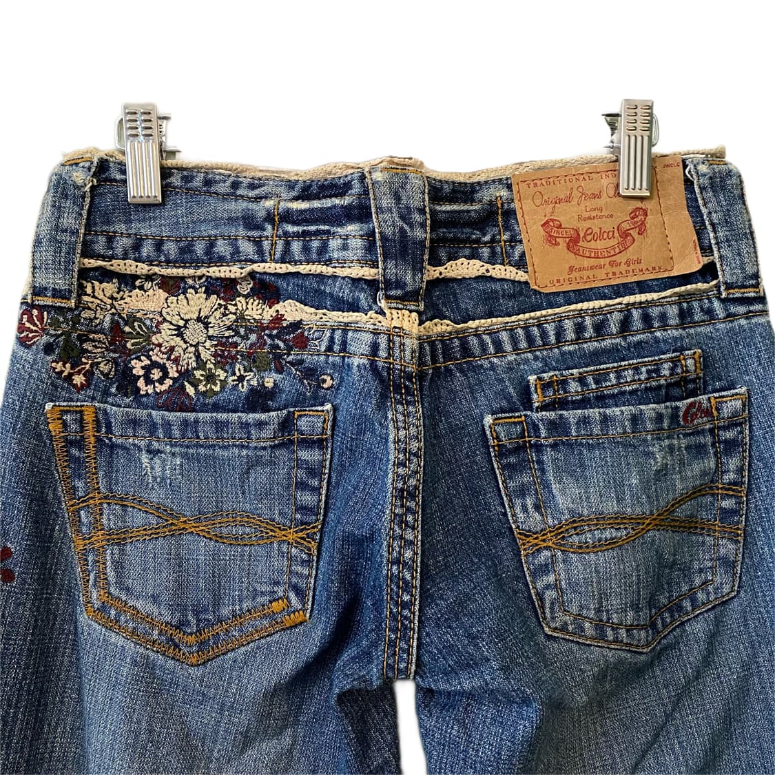 Y2K 레이스 꽃자수 데님팬츠 상품이미지9